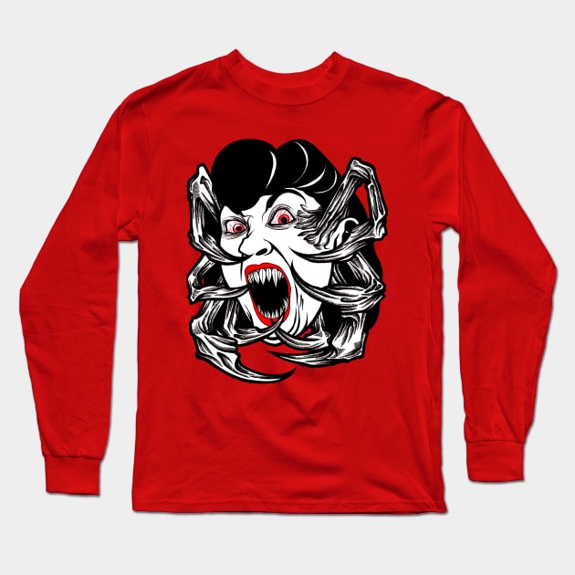 Creepy Nightmare Long Sleeve T-Shirt by FUN ART